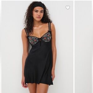 For Love And Lemons Black Floral Lace Chemise